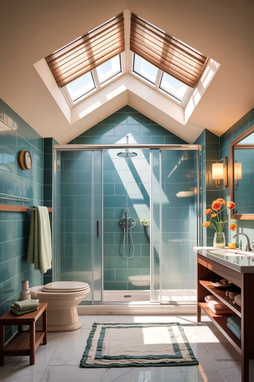 Skylight With Shade - 30 bathroom cooling ideas