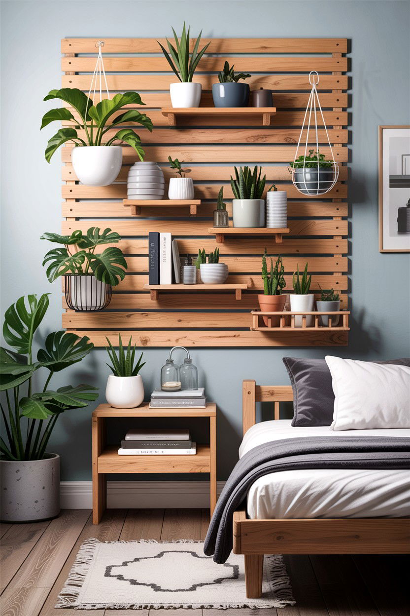 Slat Wall Plant Shelf - 30 bedroom plant shelves