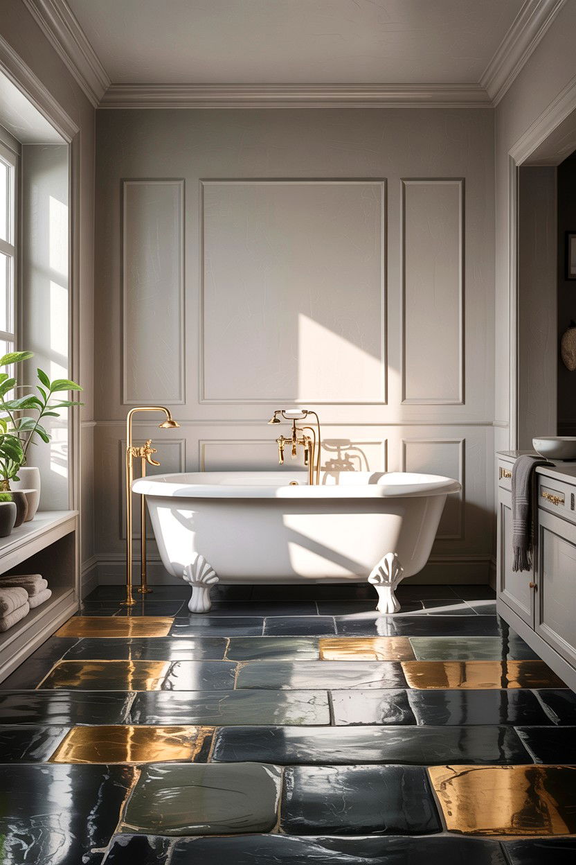 30 Gray and Gold Bathroom Ideas for a High-End Look