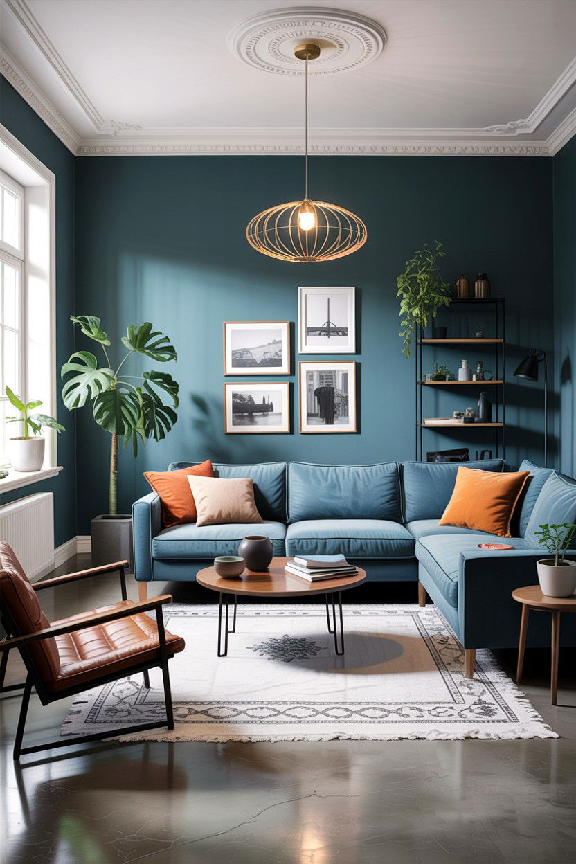 Slate blue scandinavian living room - 30 scandinavian blue living room ideas