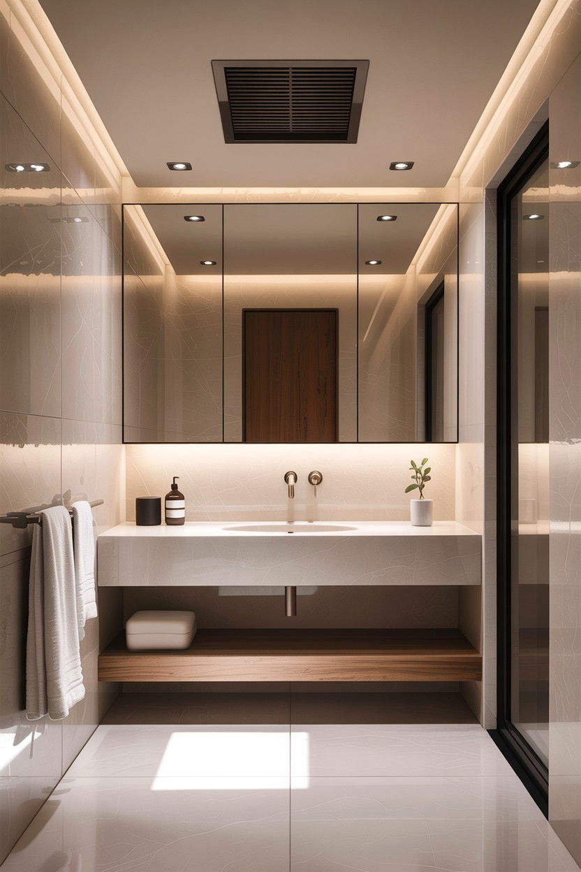 Sleek Hidden Bathroom Fan - 30 bathroom ceiling fan ideas