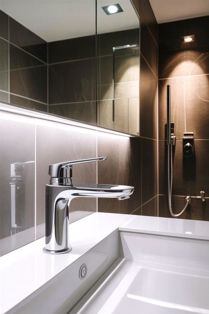 Sleek chrome bathroom faucet - 30 chrome faucet ideas