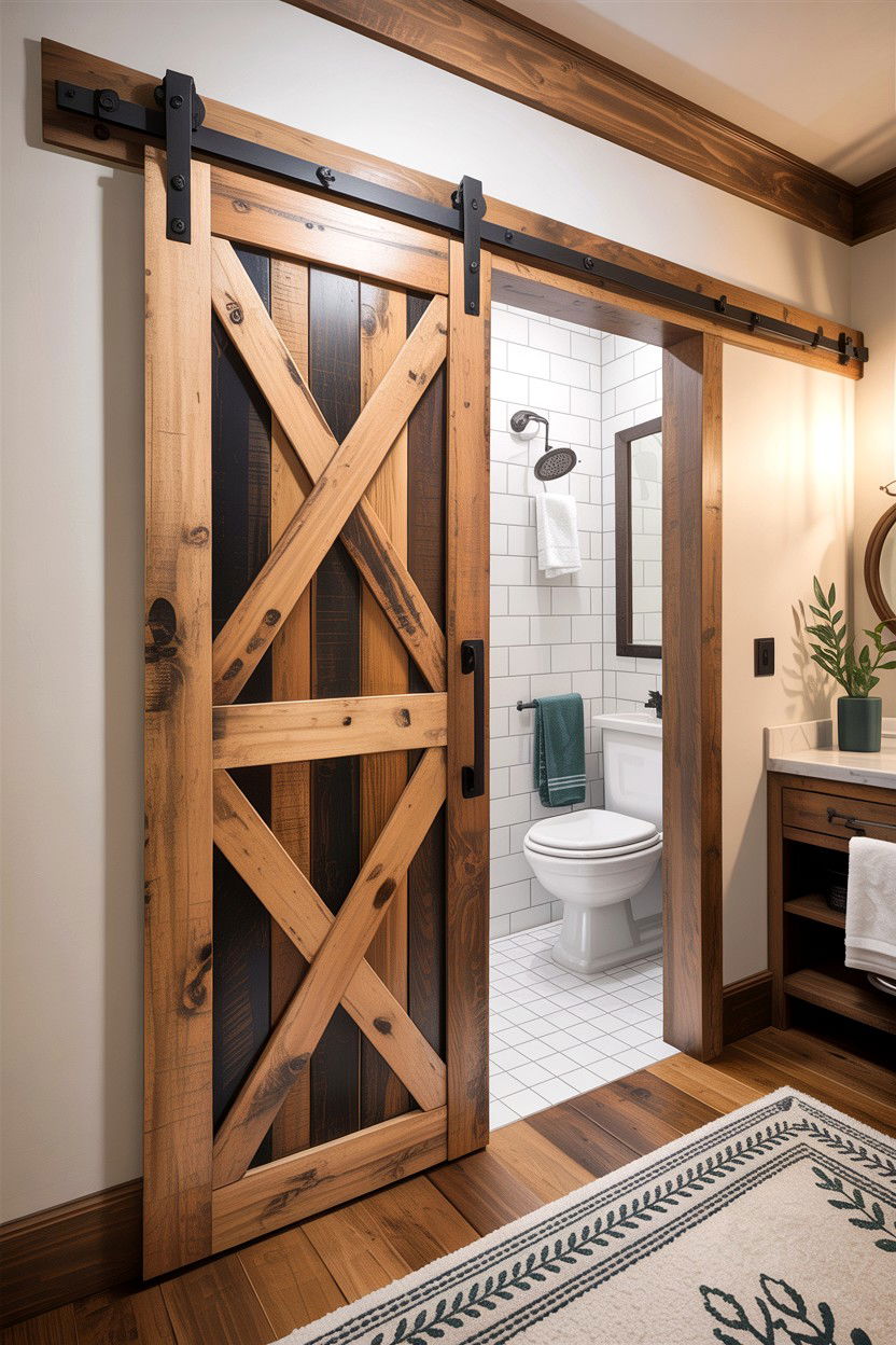 Sliding Barn Door - 30 bedroom space saving ideas