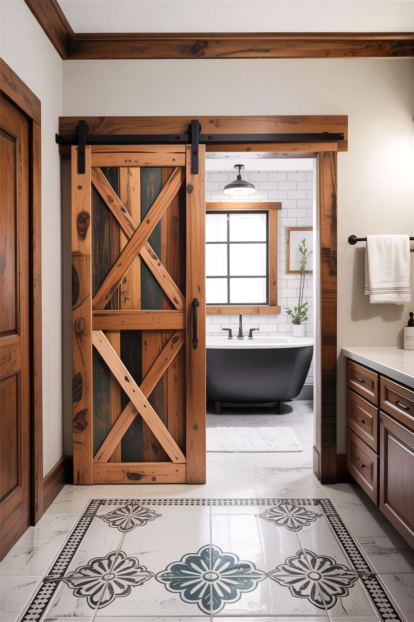 Sliding Barn Door - 30 contractor bathroom ideas