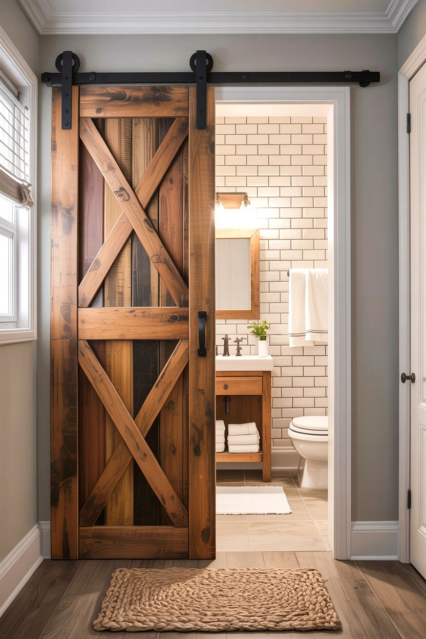 Sliding Barn Door Bathroom - 30 country bathroom ideas