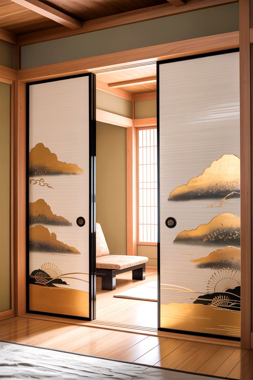 Sliding Fusuma Door - 30 living room Japanese furniture ideas