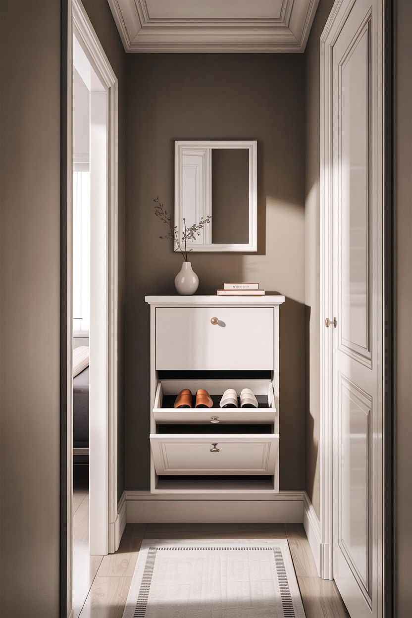 Slim Bedroom Shoe Cabinet - 30 bedroom shoe storage ideas