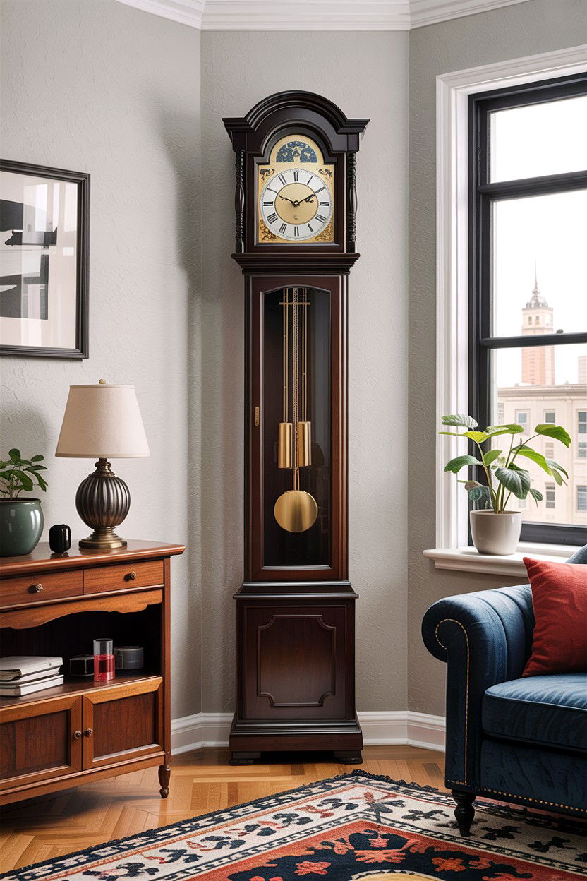 Slim Profile Grandfather Clock - 30 living room grandfather clocks
