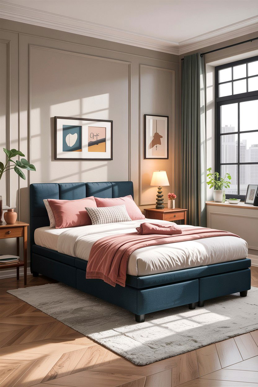 Slim frame ottoman bed - 30 bedroom ottoman bed ideas