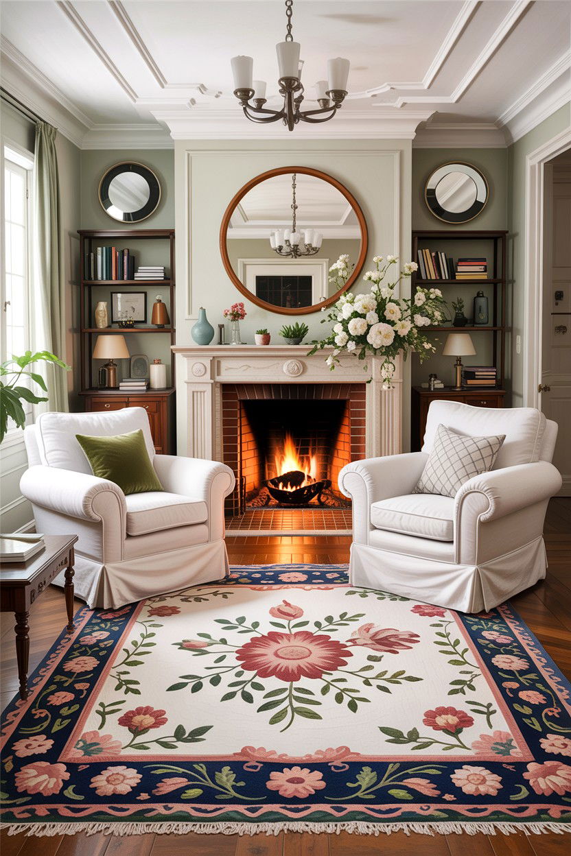 Slipcovered armchairs - 30 grandmillennial living room ideas