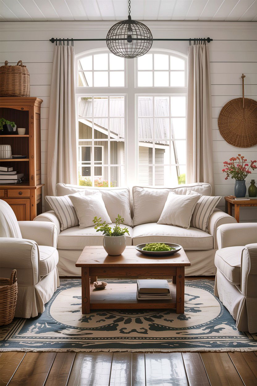 Slipcovered country living room furniture - 30 living room country furniture ideas