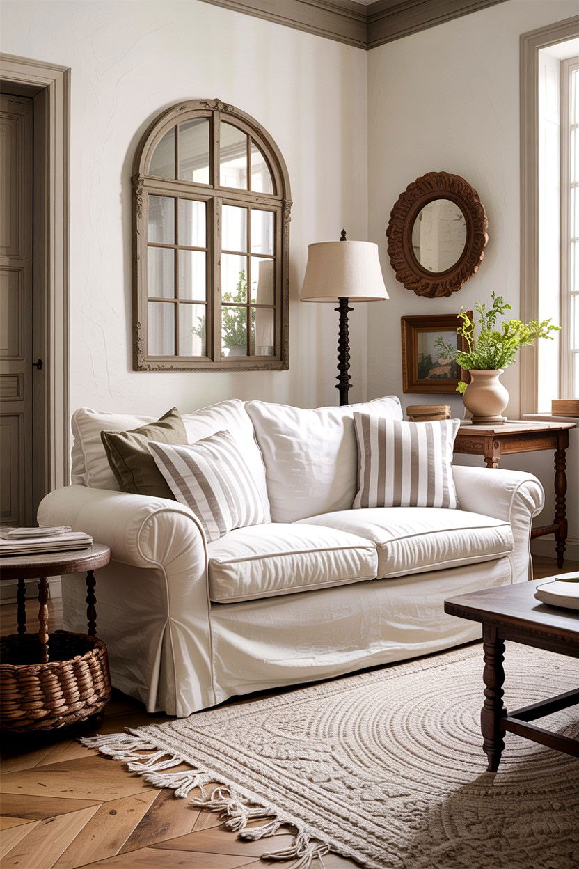 Slipcovered loveseat - 30 living room Provence furniture ideas