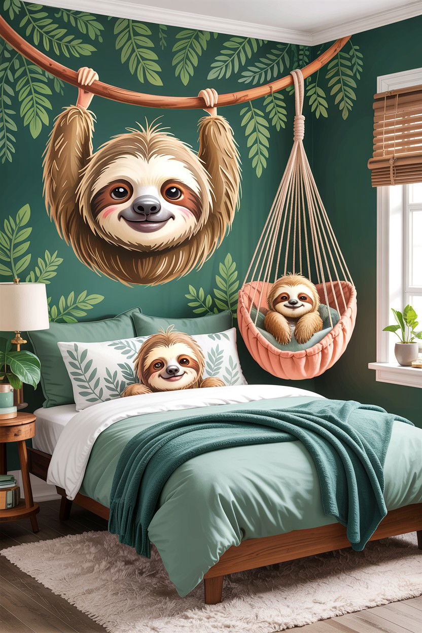 Sloth Bedroom - 30 animal themed bedroom ideas
