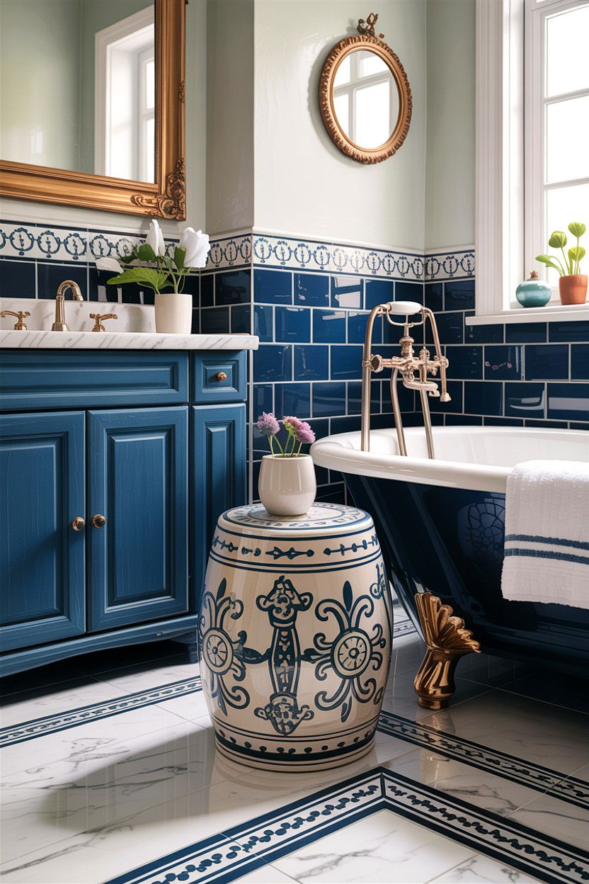 Small Accent Stool - 30 bathroom conversation starter ideas