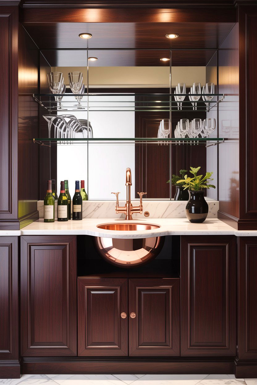 Small Bar Copper Sink - 30 copper sink ideas