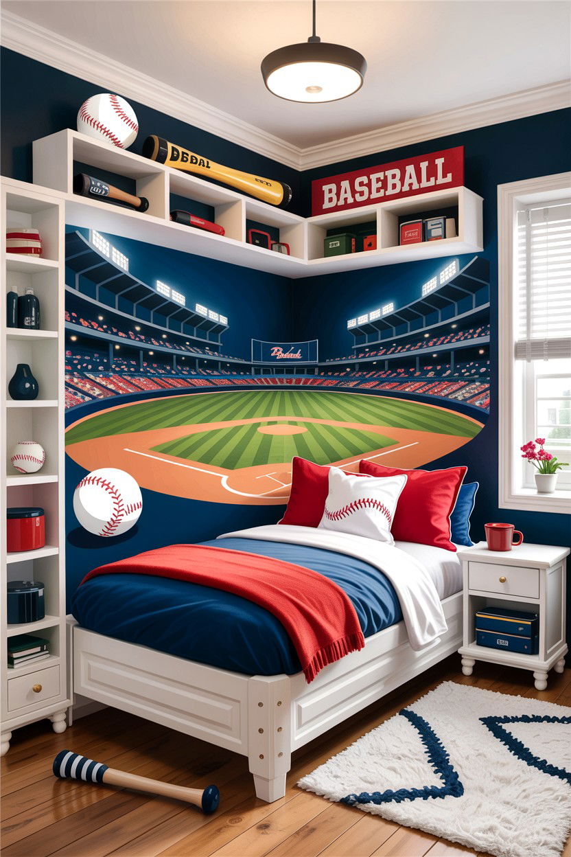 Small Baseball Bedroom - 30 baseball bedroom ideas