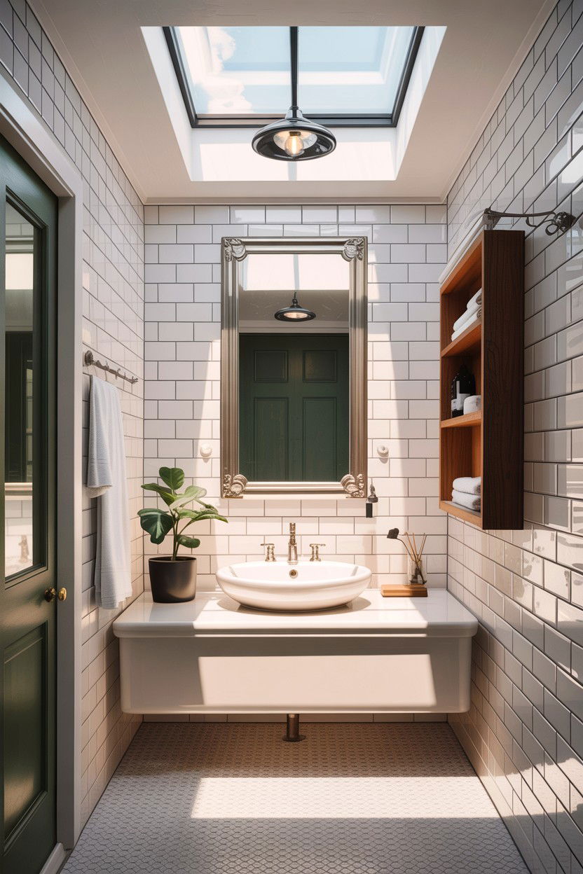 Small Bathroom Skylight - 30 galley bathroom ideas