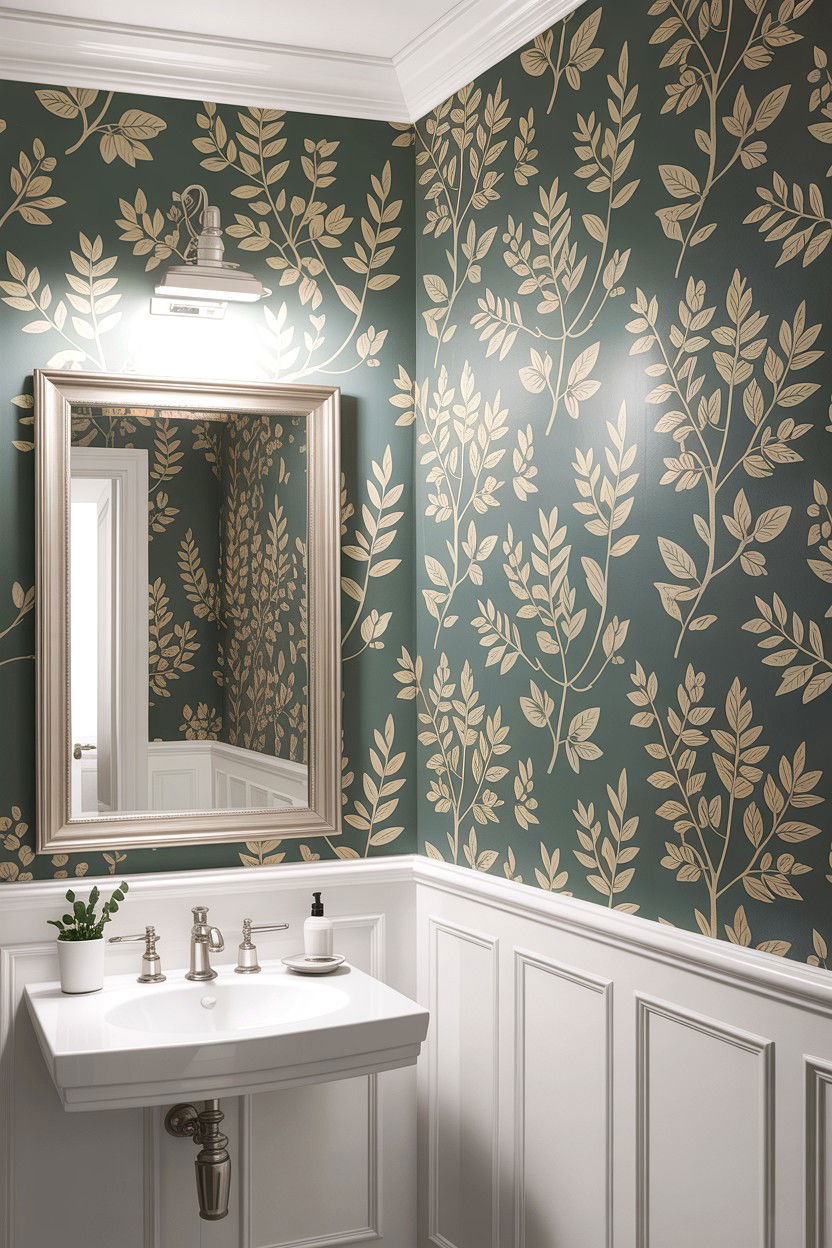 Small Bathroom Wallpaper Pattern - 30 galley bathroom ideas