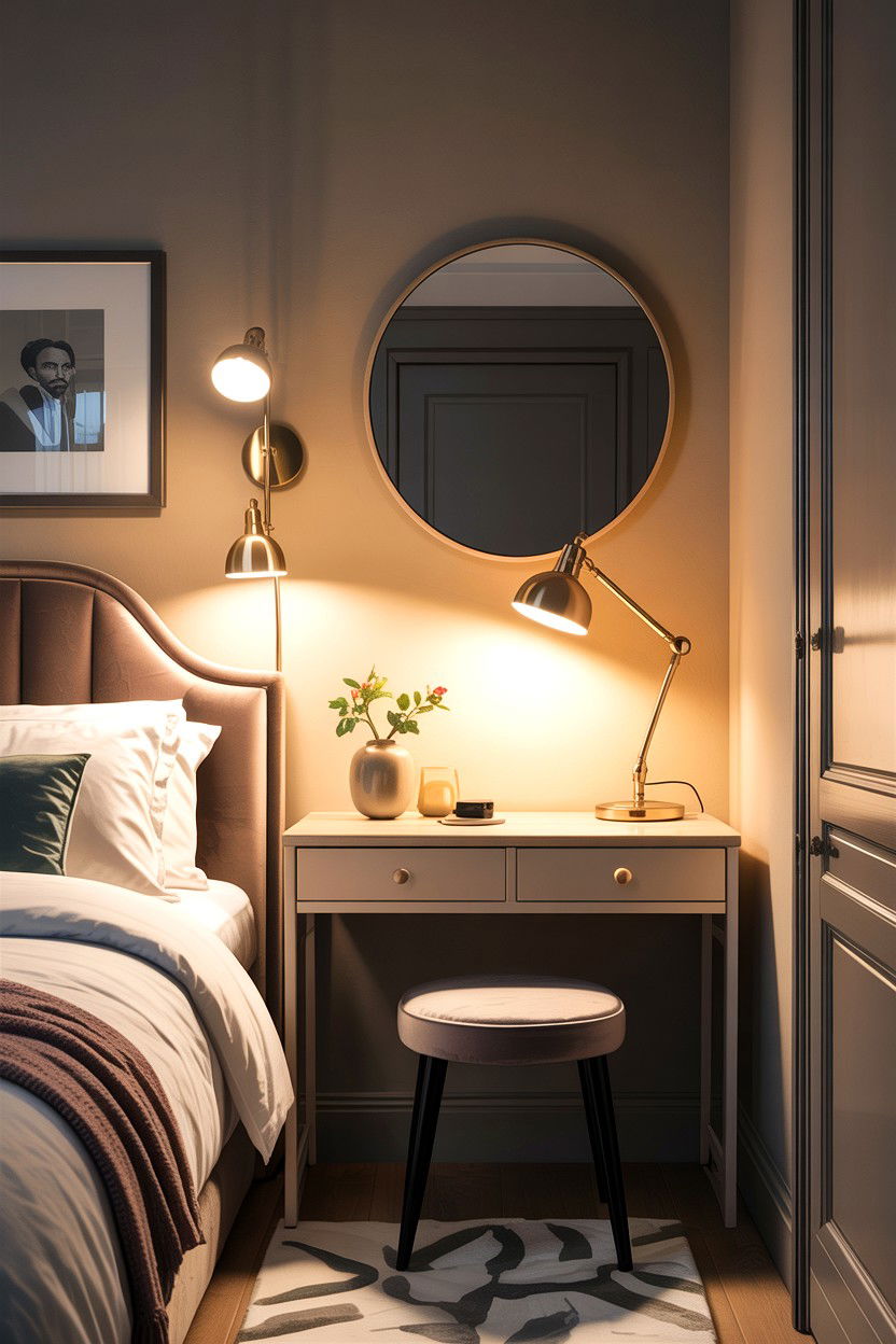 Small Bedroom Task Lighting - 30 first apartment bedroom ideas