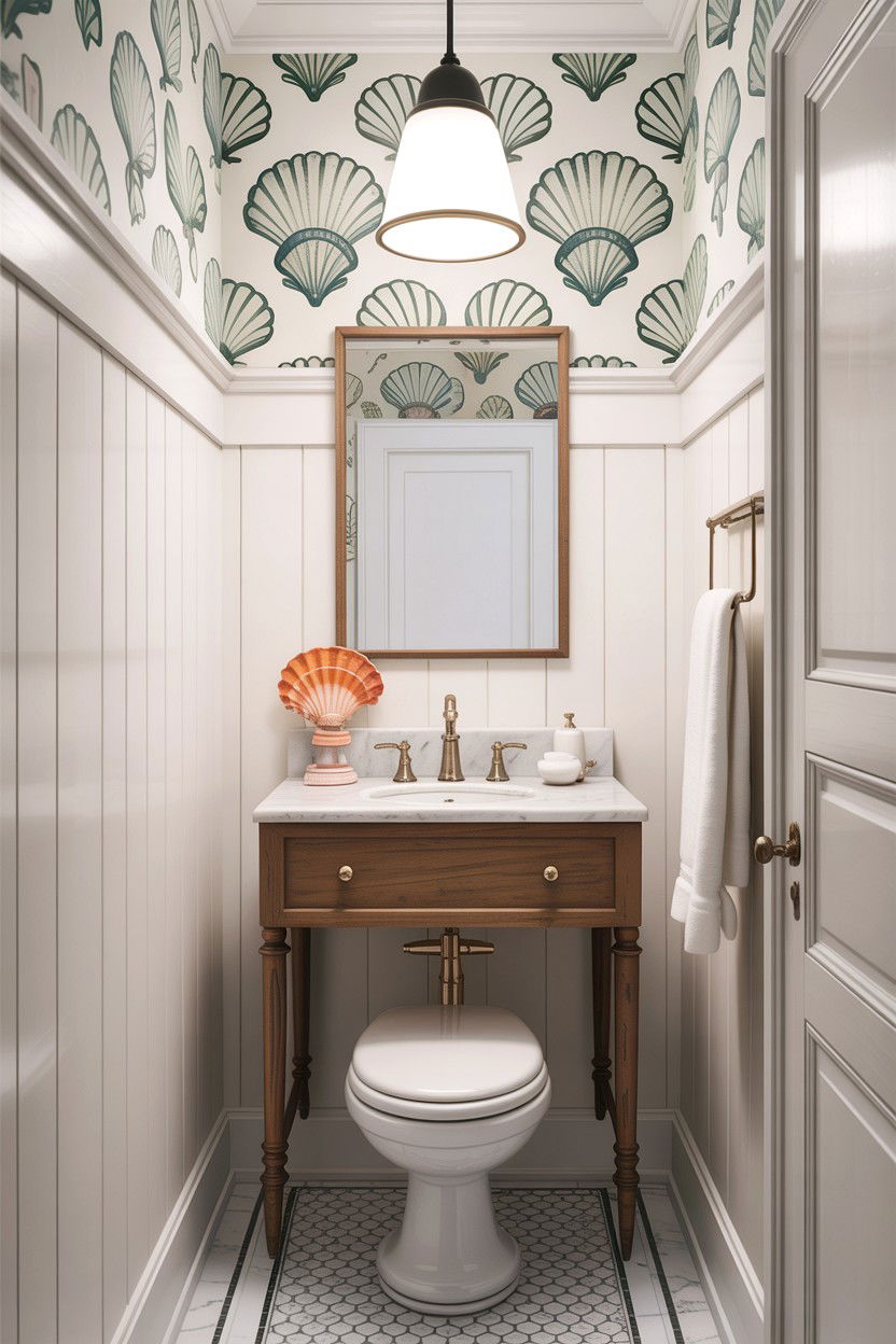 Small Hampton Powder Room - 30 Hampton bathroom ideas