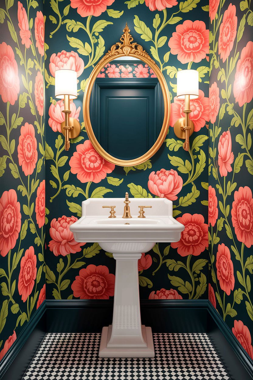 Small Powder Room Wallpaper - 30 interior designer bathroom ideas