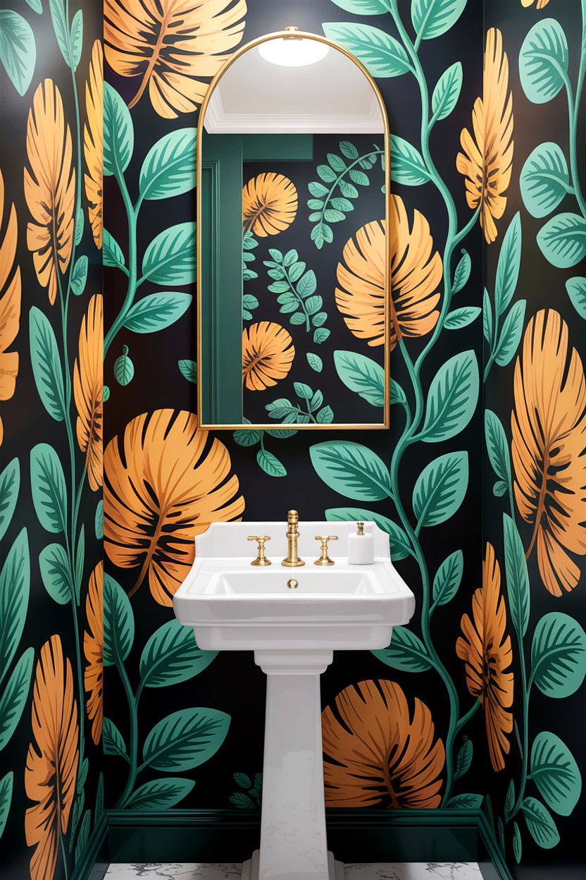 Small Powder Room Wallpaper - 30 guest bathroom ideas