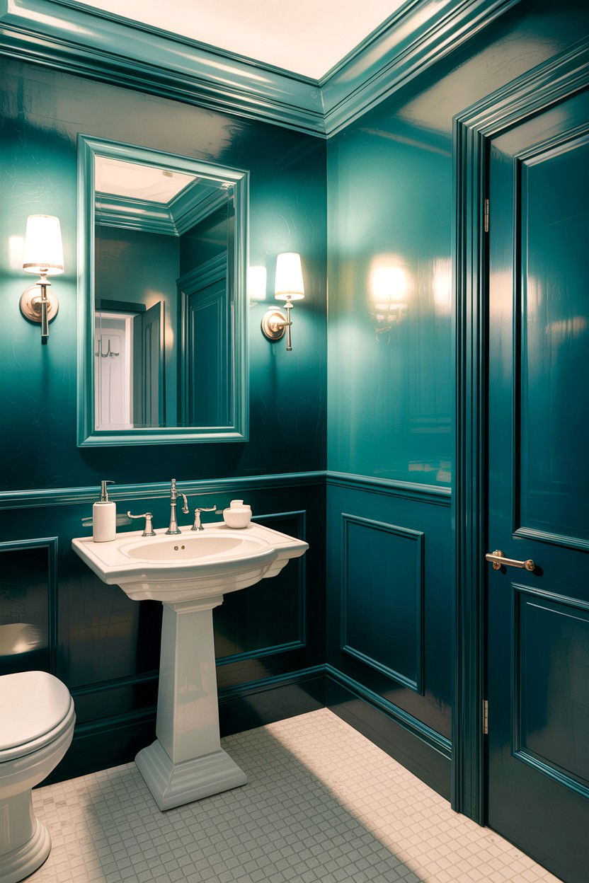 Small Teal And White Powder Room - 30 teal and white bathroom ideas