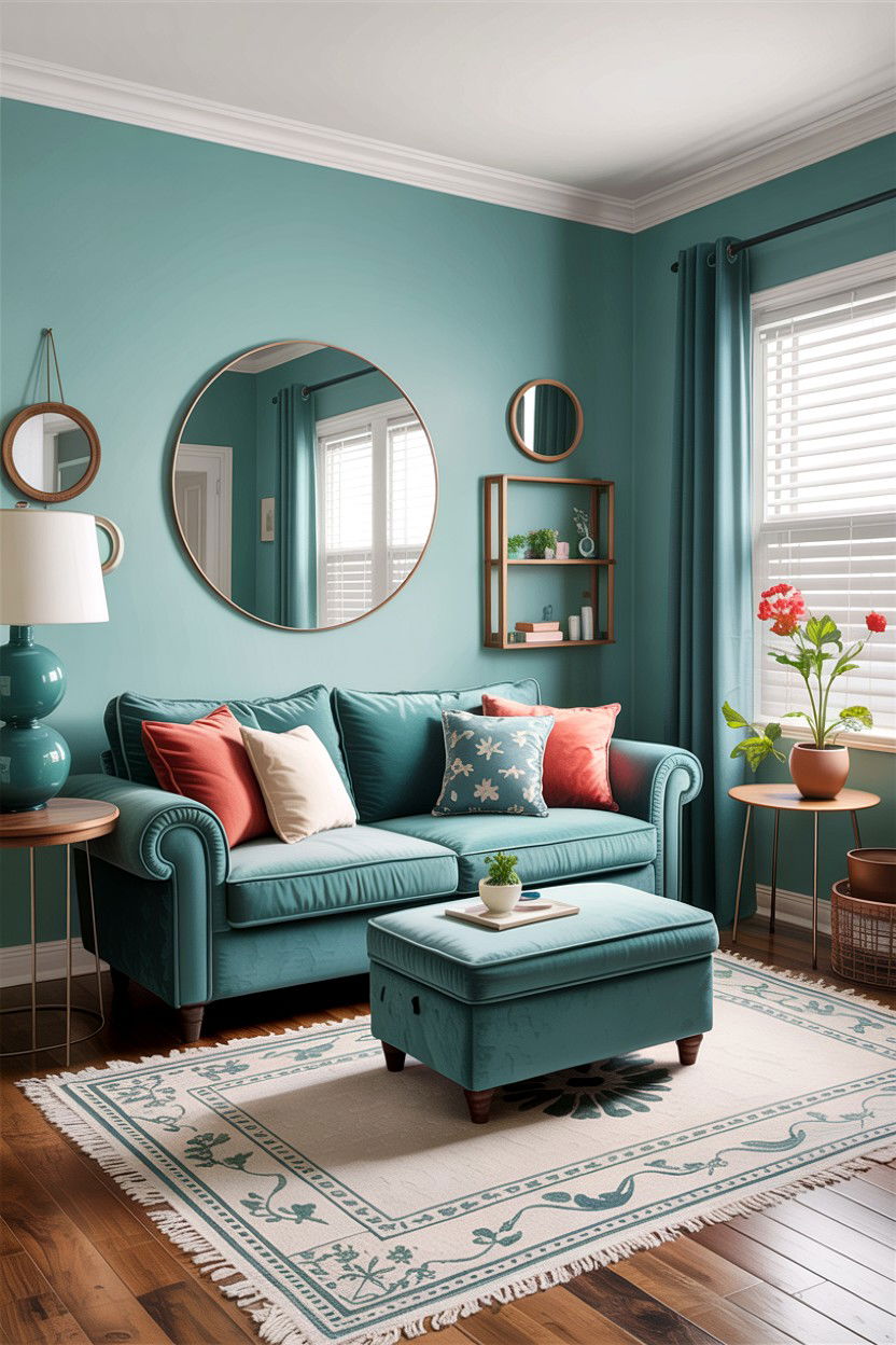 Small Teal Living Room - 30 teal living room decor ideas