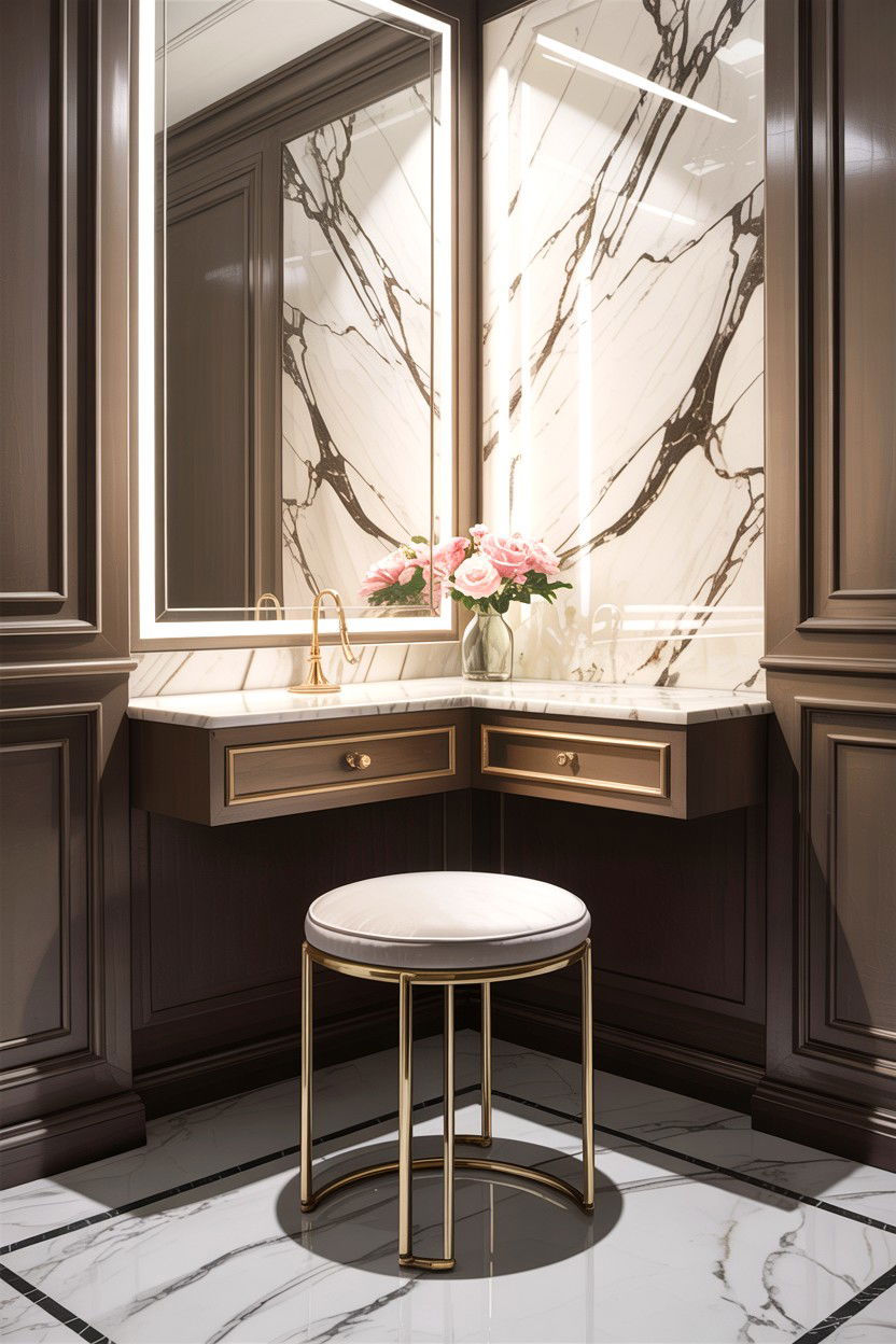 Small Vanity Chair - 30 bedroom corner vanity ideas