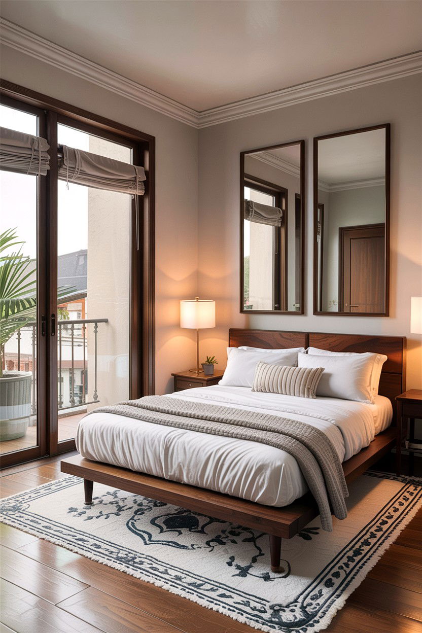 Small bedroom with glass balcony doors - 30 bedroom with patio doors