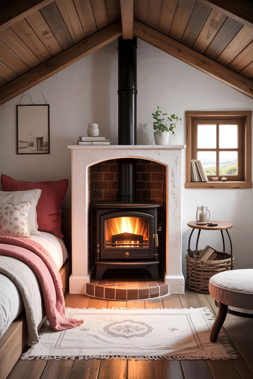 Small bedroom wood fireplace - 30 bedroom wood burning fireplace ideas