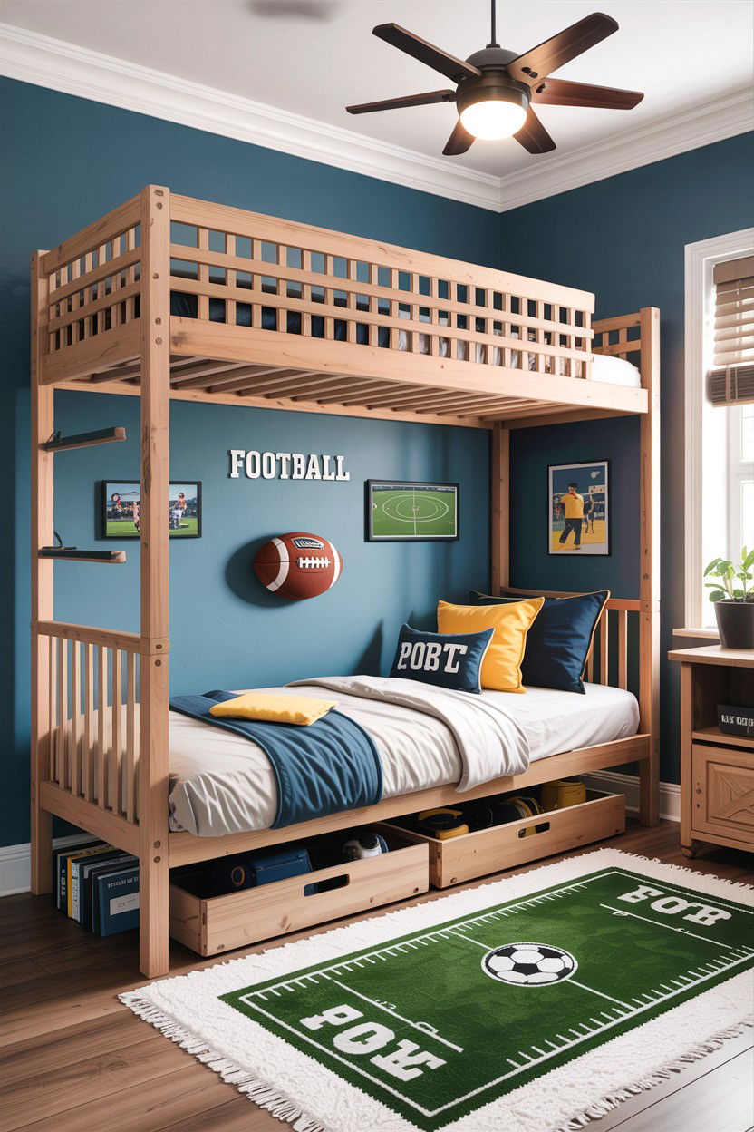 Small football bedroom - 30 football bedroom ideas