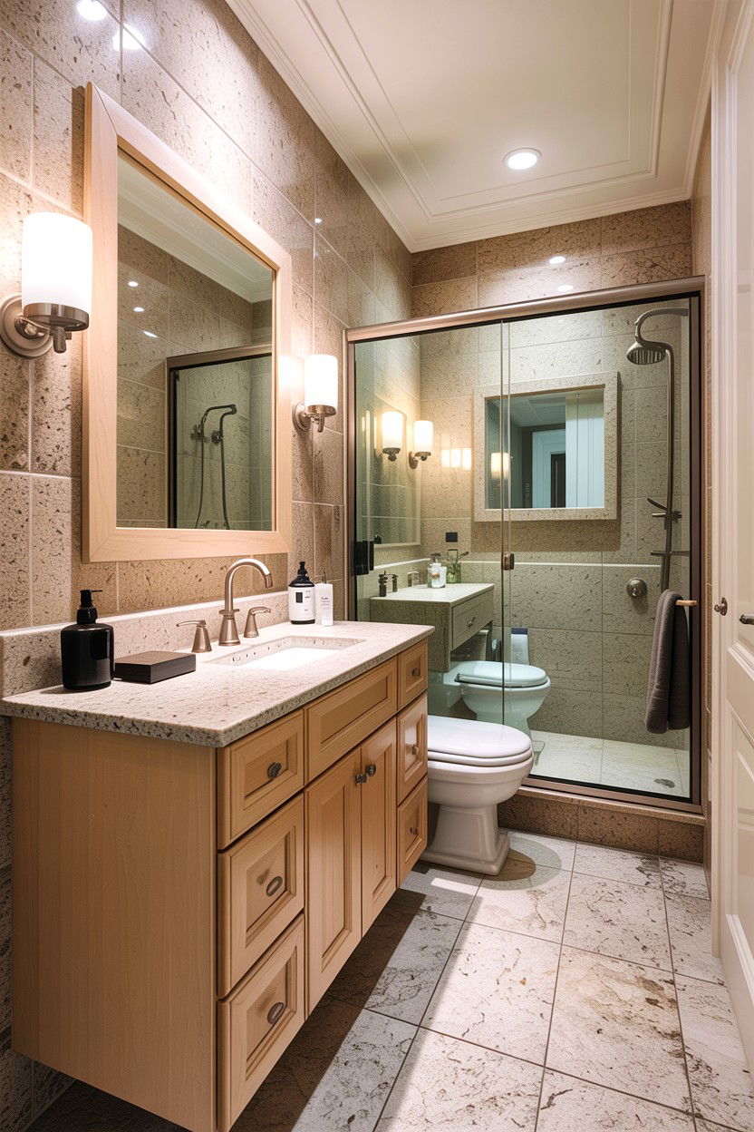 Small granite bathroom - 30 granite bathroom ideas