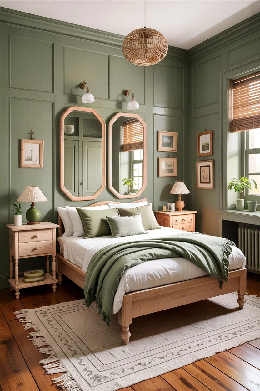Small green bedroom - 30 rustic green bedroom ideas
