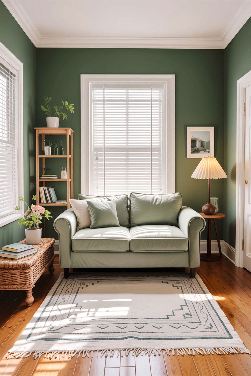 Small sage green living room - 30 sage and white living room ideas