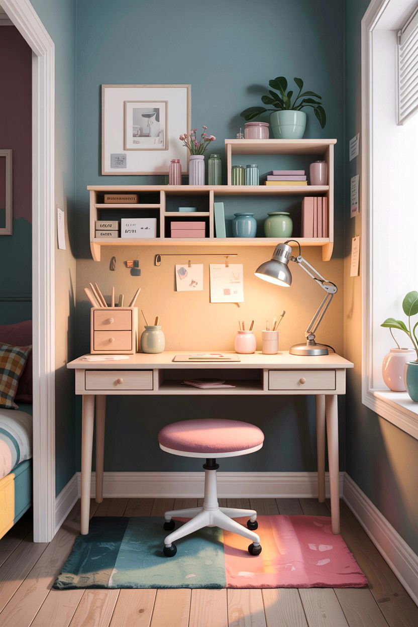 Small space craft desk - 30 bedroom craft corner ideas