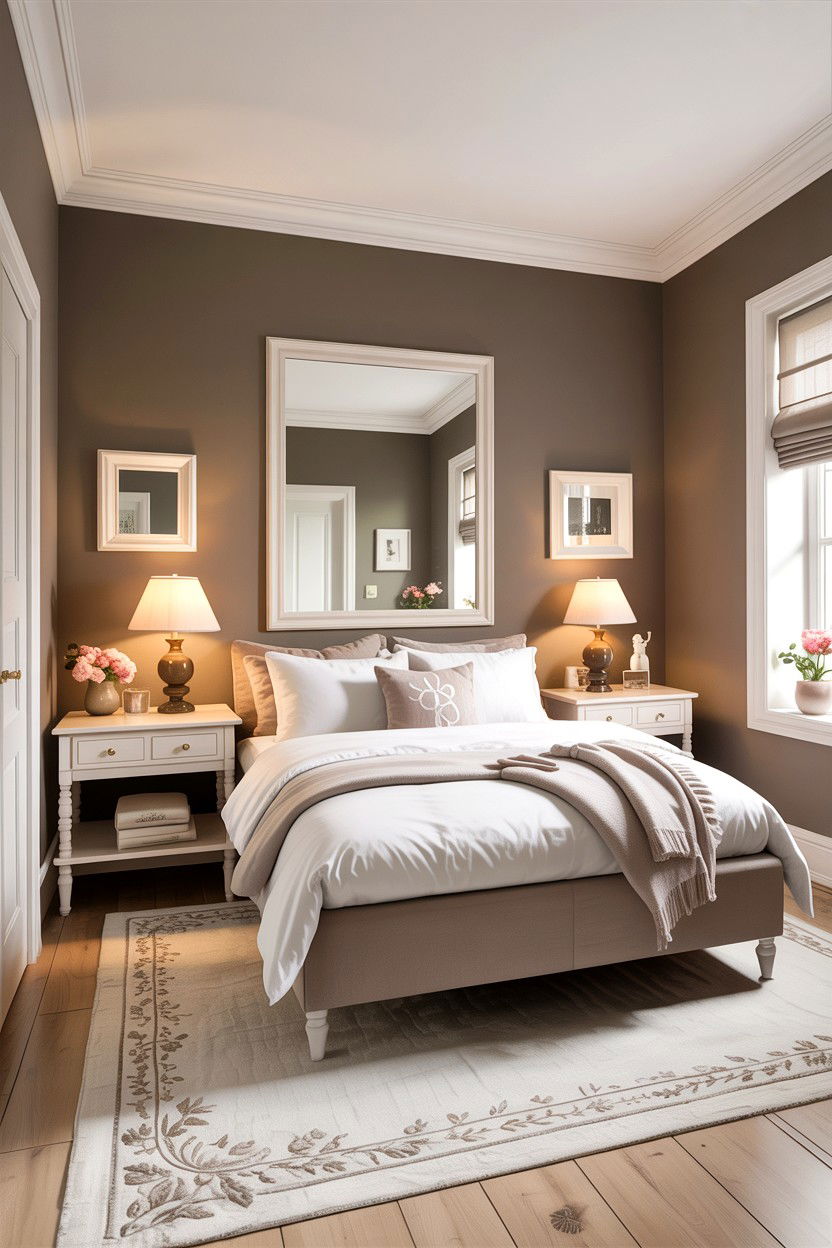 Small taupe bedroom - 30 taupe and white bedroom ideas