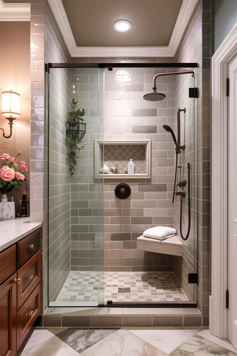 Small walk in shower - 30 apartment bathroom ideas