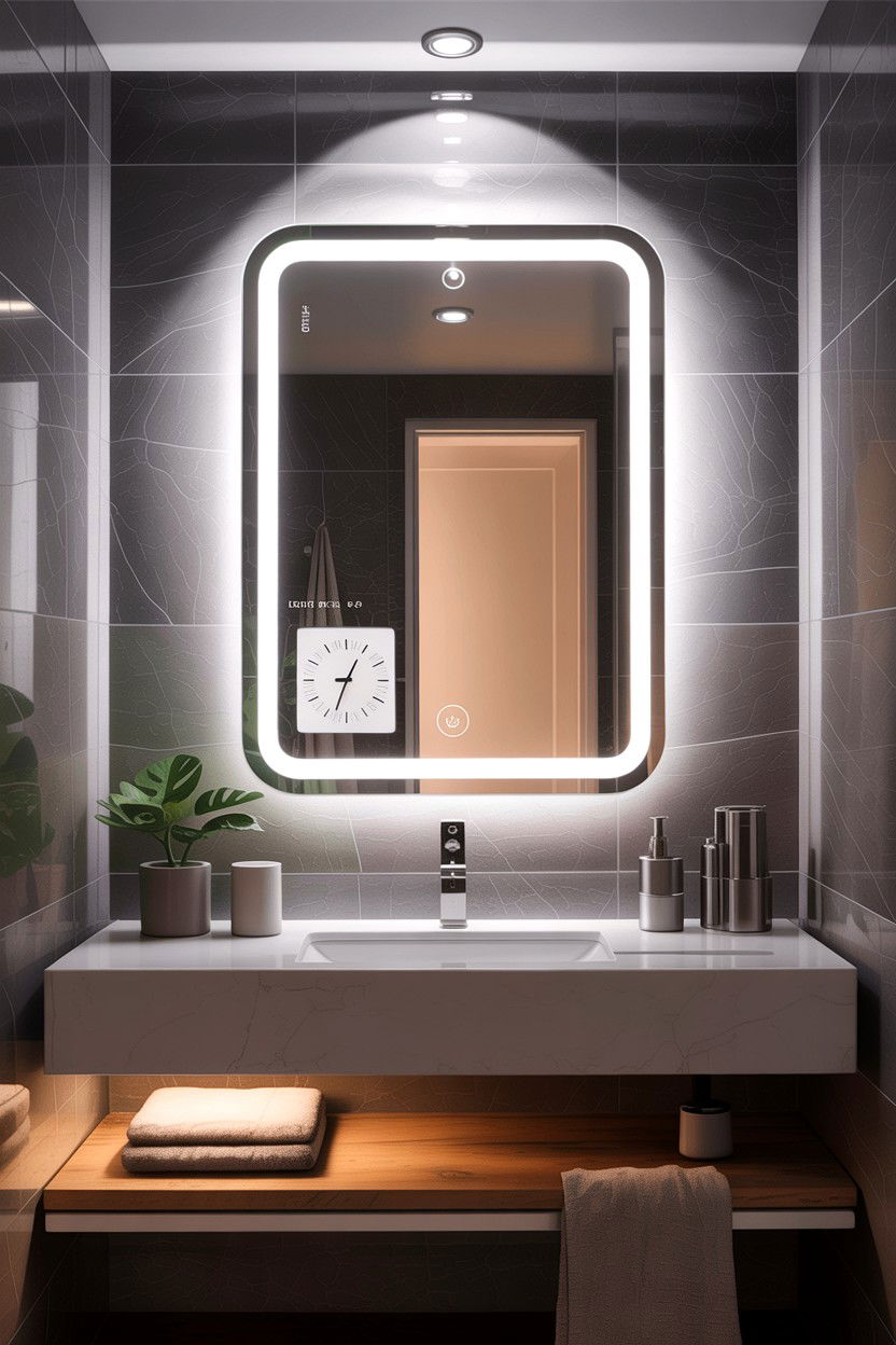 Smart Bathroom Mirror - 30 bathroom afternoon project ideas