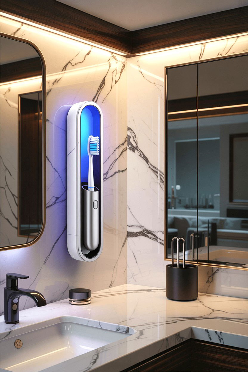Smart Toothbrush Holder - 30 bathroom automation ideas