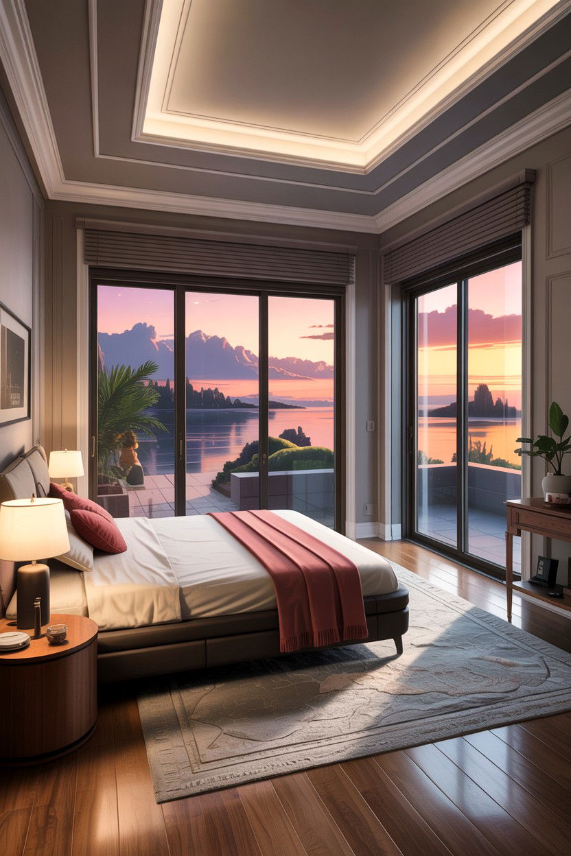 Smart bedroom with automatic patio doors - 30 bedroom with patio doors