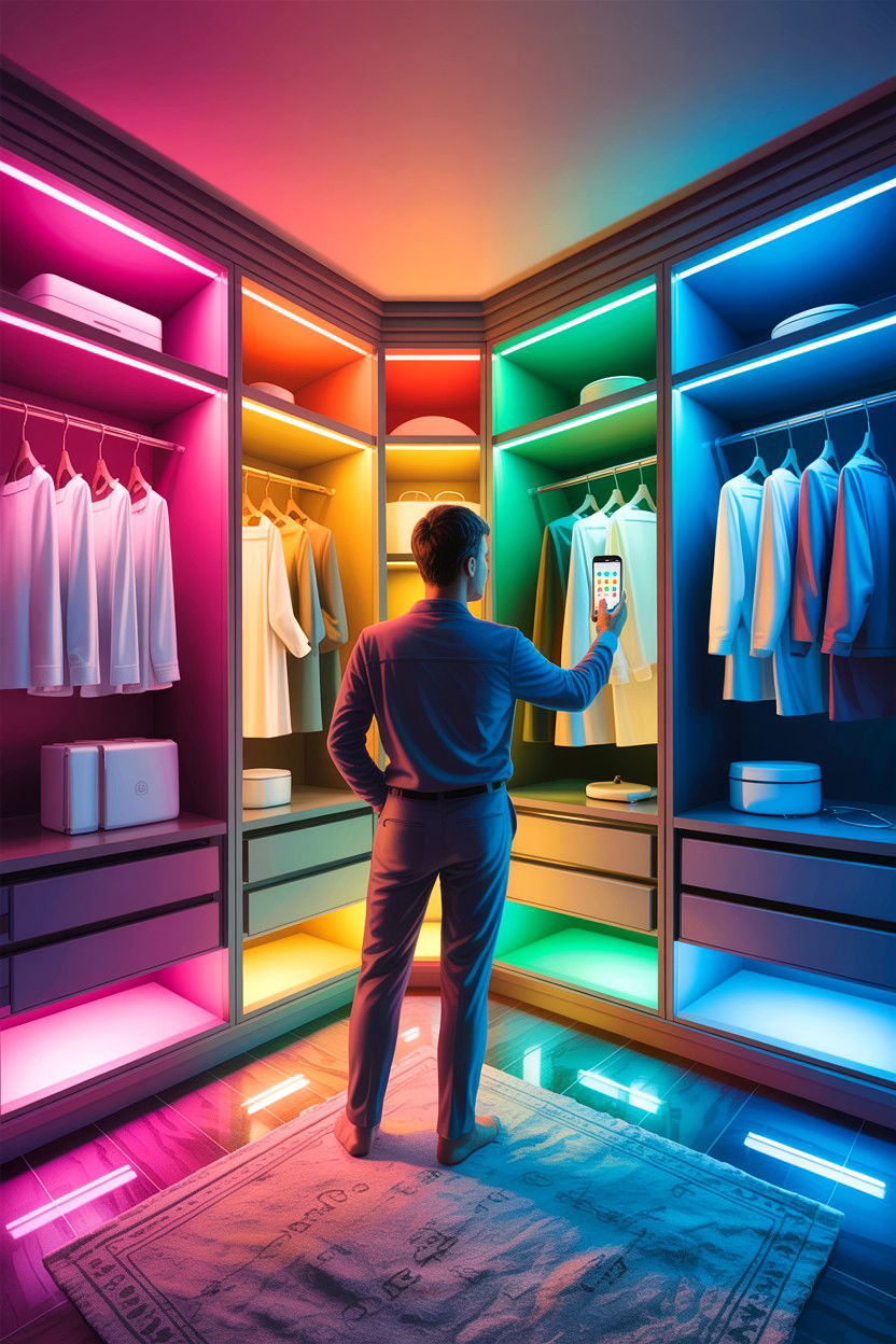 Smart closet lighting system - 30 bedroom closet lighting ideas