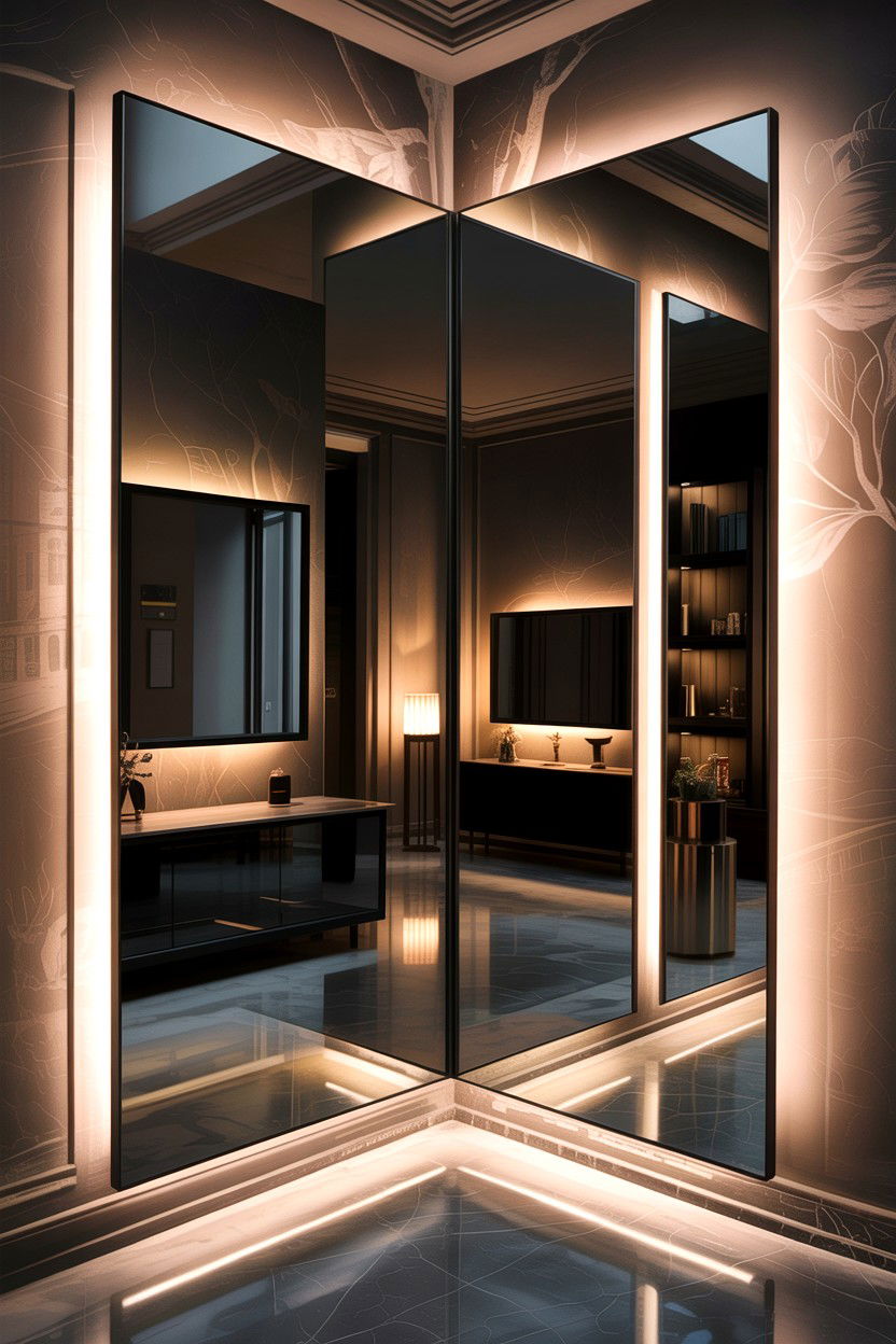 Smoked Glass Mirror - 30 bedroom full length mirrors