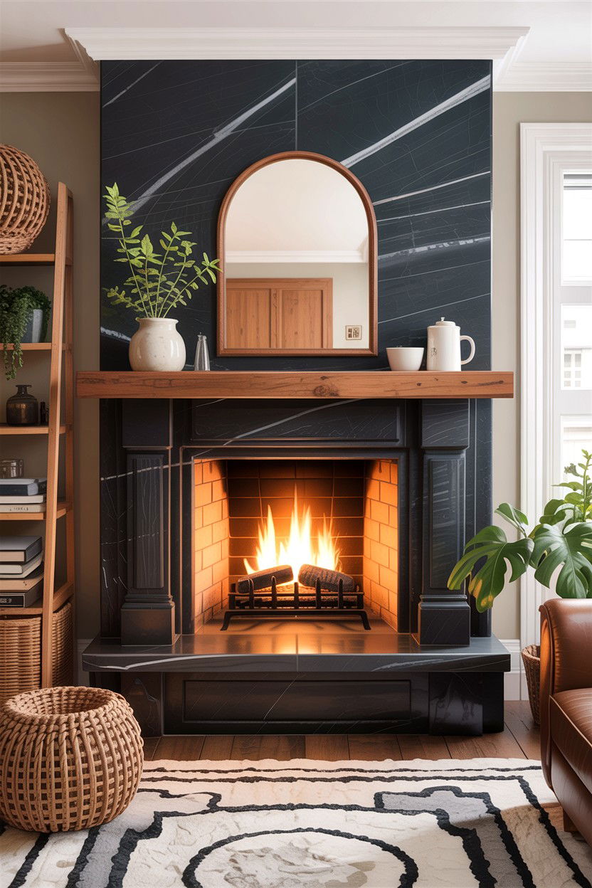 Soapstone Fireplace Surround - 30 living room fireplace surround ideas