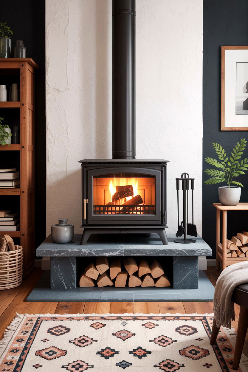 Soapstone Hearth - 30 stone accent ideas