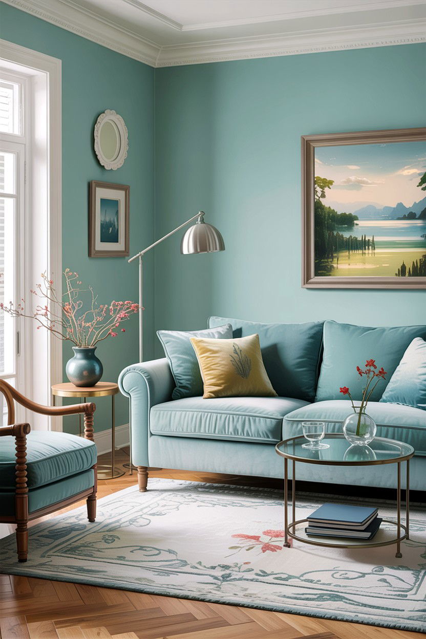Soft Aqua Living Room - 30 aqua living room ideas