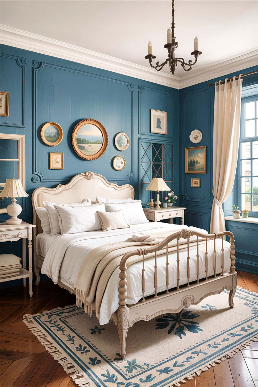 Soft Blue Walls - 30 French country bedroom ideas