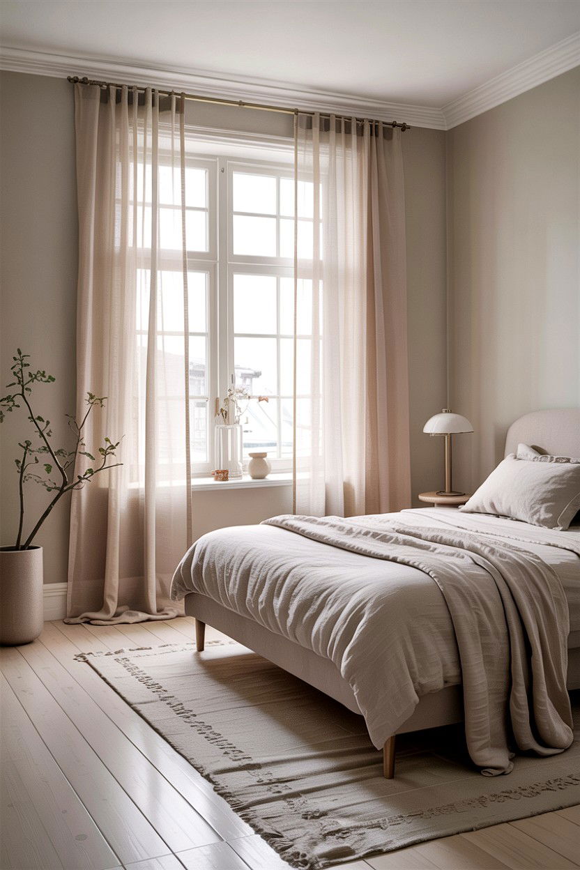 Soft Drape Window Bedroom - 30 Swedish bedroom ideas
