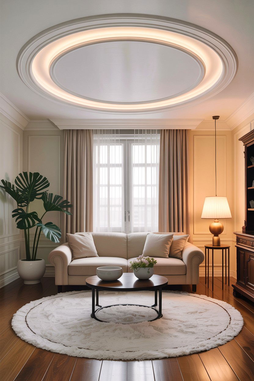 Soft Glow Cove Lighting - 30 living room cove ceiling ideas