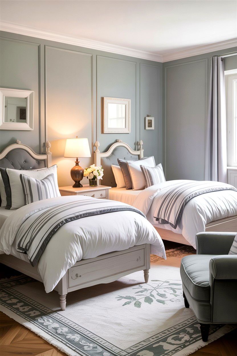 Soft Gray Guest Bedroom - 30 traditional gray bedroom ideas